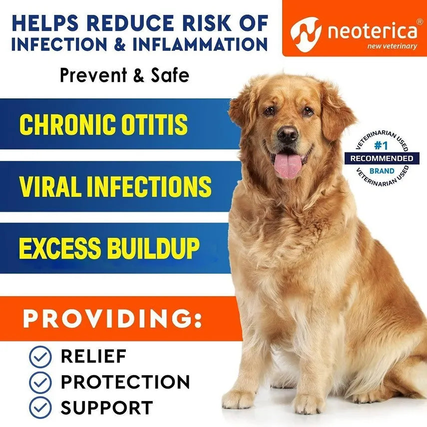 Cat & Dog Ear Cleaner Drops & Wash Solution Yeast Otic Infection Treatment &