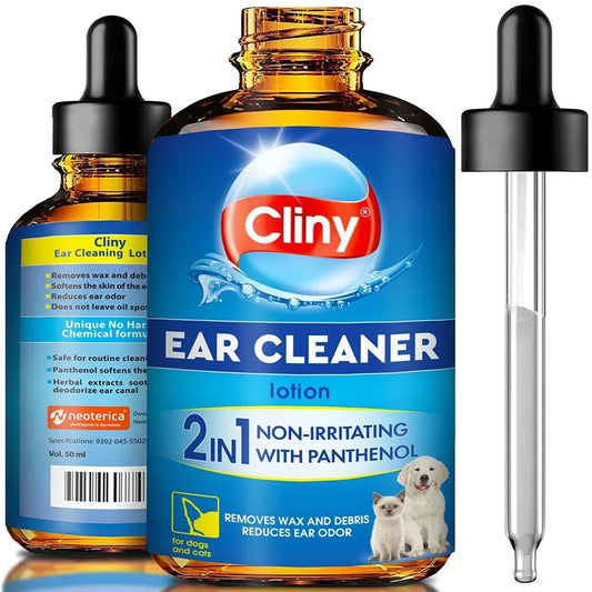 Cat & Dog Ear Cleaner Drops & Wash Solution Yeast Otic Infection Treatment &