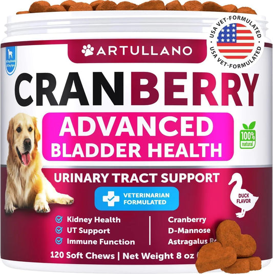 Dog UTI Treatment Cranberry Supplement & Bladder Control for Dogs Urinary