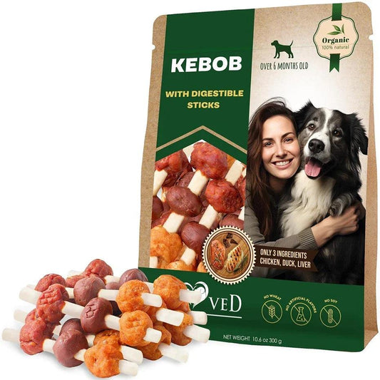 Kabobs Dog Treats with Duck & Chicken Human Grade Meat All Natural & Organic