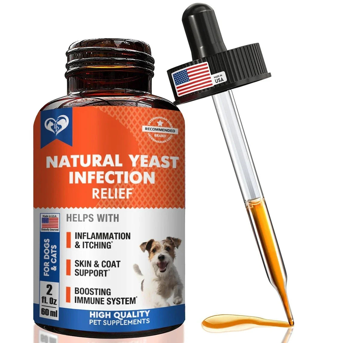 Natural Dog Yeast Infection Anti Itch Treatment Itchy Ears Skin & Allergy