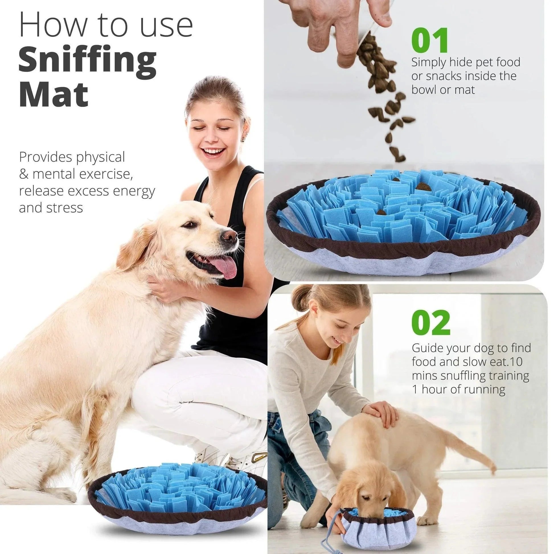 PET ARENA Adjustable Snuffle Foraging mat Dog Mental Puzzle Interactive
