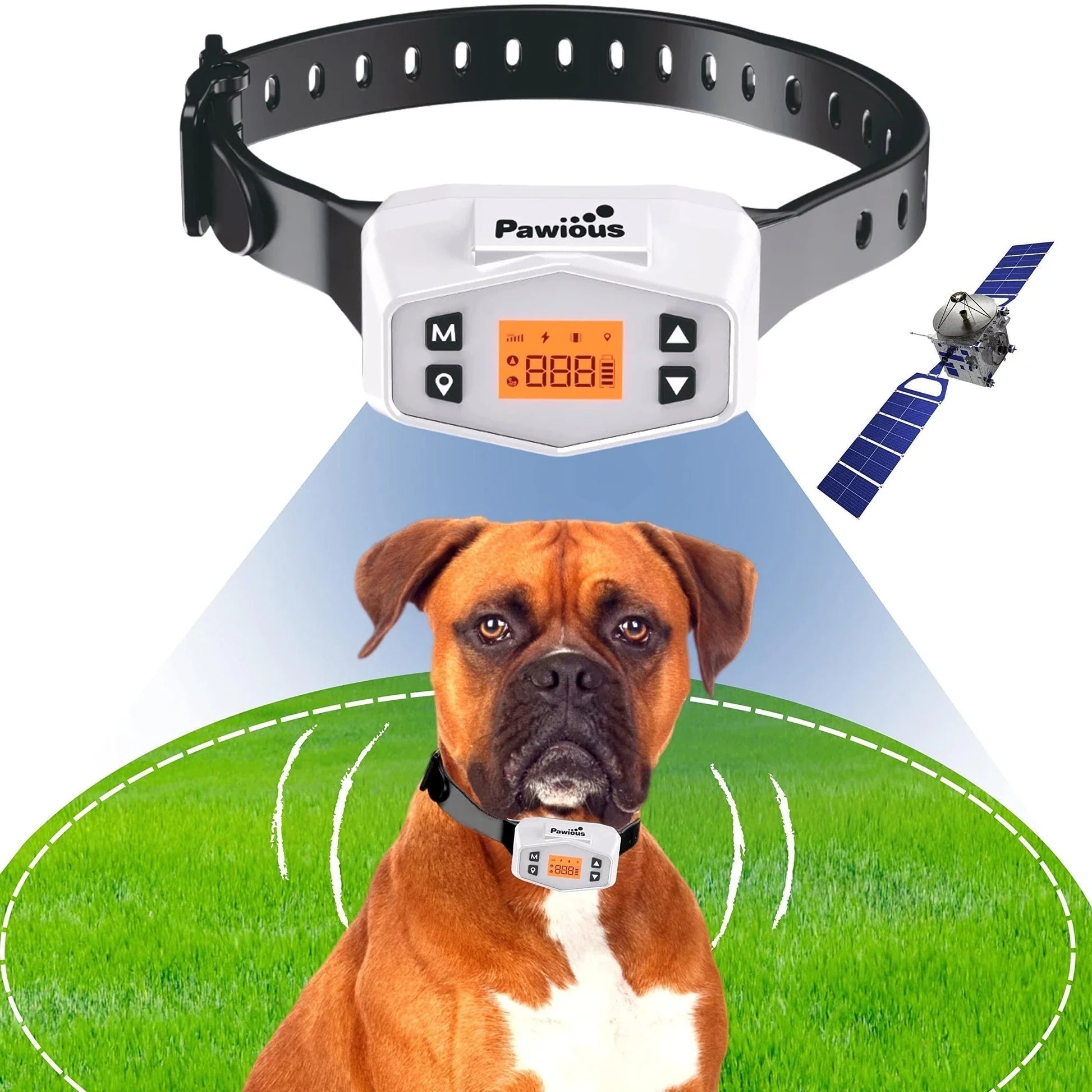 Pawious GPS Wireless Dog Fence Pet Containment System Electric Dog Fence with