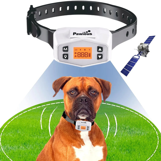 Pawious GPS Wireless Dog Fence Pet Containment System Electric Dog Fence with
