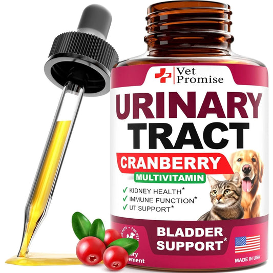 Vet Formulated UTI Drops for Cats & Dogs Natural Cranberry Bladder & Kidney
